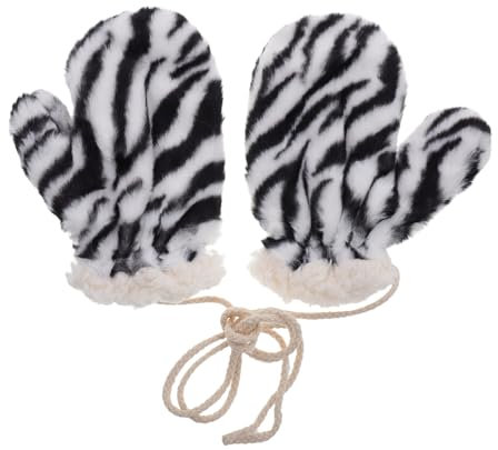 Ipetboom 1paar Damen Winterhandschuhe Mit Aufhängeband Warm Gefüttert Zebra-design Für Radfahren Wandern Und Schützt Vor Kälte Und Wind Vielseitig Einsetzbar