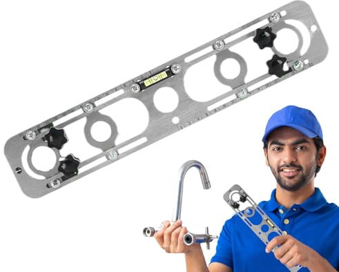 Nybhyjka Strumento Livella Per Tubazioni Doccia - Strumento Di Livellamento Per Rubinetteria Idraulica | Supporto Regolabile Con Fissaggio, Design In Acciaio Inox, Accessorio Utile Per Garage