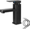 Grifo Lavabo Negro, Monomando Lavabo, Grifo Lavabo Negro Mate Con Dos Mangueras, Grifos Para Lavabos De Baño Para Aseos, Cuartos De Baño