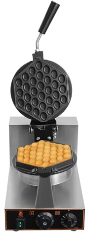 Commercial Bubble Waffle Maker,1300W Non-Stick Hexagonal Egg Bubble Puff With 180°Rotatable,122-572℉/50-300℃ Adjustable,Double-Sided Stainless Steel Waffle Maker Machine For Snack Shops, Restaurants