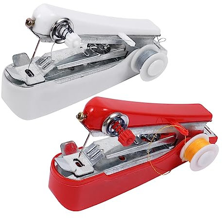 jojofuny 2 Piezas Máquina de Coser Manual Portátil Mini Máquina de Coser DIY Ropa Principiantes