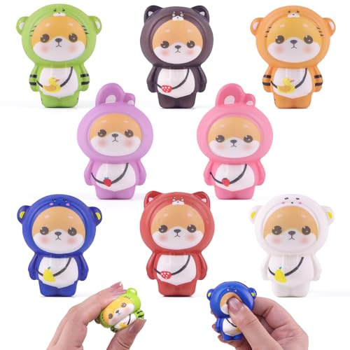 Anboor Bär Squishies Quetschspielzeug - 8 Stück Mini Tier Stressbälle für Kinder Slow Rising Fidget Sensorikspielzeug für Partys