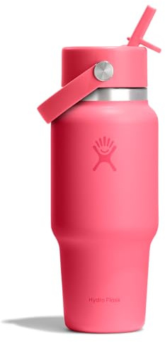 Hydro Flask – Wide Flex Straw Travel Bottle 710ml (24 oz) | Auslaufsicher, isoliert, passend für Getränkehalter – Kalt 24 Std. – Flex Straw Cap – Popstar Pink