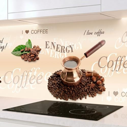 Rodnik Küchenrückwand ABS-Platte, Spritzschutz mit Direktdruck, pflegeleicht, formstabil. Große Motivauswahl (Coffee, 60x400 cm)