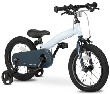 QPLAY Kinderfahrrad 14 Zoll | 3 in 1 Laufrad | Mit Verstellbarem Sattel und Lenker | Kinder Fahrrad für Jungen und Mädchen im Alter von 3 bis 6 Jahre | Blau