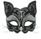 Bristol Novelty Cat Decorative Eye Mask on Headband, PET, Polyester, Fabric, Glue, Glitter, Black, One Size