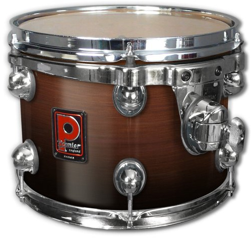 Premier Drums Genista Series 43200DWF 1-Piece Birch 10x8 Inches Quick Tom, Drum Set (Dark Walnut Fade Lacquer)