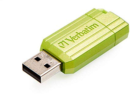 Verbatim PinStripe USB-Stick 16GB, USB 2.0, USB Speicherstick, für Laptop Notebook Ultrabook TV Autoradio, USB 2.0 Stick, Datenstick mit Schiebemechanismus, Eucalyptus Green