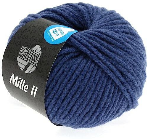 LANA GROSSA Mille II | Strapazierfähiges Mischgarn mit Merinowolle, waschmaschinenfest | Handstrickgarn aus 50% Schurwolle & 50% Acryl | 50g Wolle zum Stricken & Häkeln | 55m Garn FB77