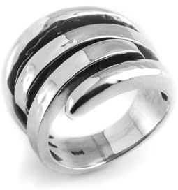 Silverly Wickelring aus Sterlingsilber | 925 Massiv Silber Damenringe | Breites Dickes Überlappendes Hug-Design mit Mehreren Bändern | Chunky Wrap Herrenring | Statement-Schmuck