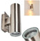 Außenwandleuchte Malaga, moderne Wandlampe aus Edelstahl, Wandleuchte m. 2 x GU10-Fassung, Außenleuchte IP44 mit Up & Down-Effekt, ohne Leuchtmittel