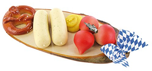 Odenwälder Marzipan Vesperbrettchen 200g mit Brezel, Radieschen, Weißwürste und Senf