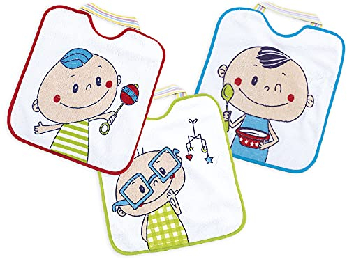 Ti TIN | 3er Pack- Wasserdichte, Frottee Babylätzchen | Lätzchen für Babys und Kleinkinder ab 1 Jahr mit Elastischem Verschluss, Leicht zu Reinigen | 100% Polyester