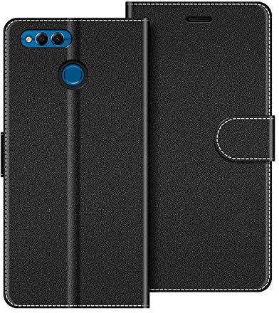 COODIO Funda para Honor 7X, Magnético Funda con Tapa para Honor 7X, Negro