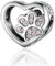 Pfoten-Charm aus 925er-Sterlingsilber für Pandora-Armband - Hunde- und Tier-Anhänger, Geburtstags-Geschenk (D)