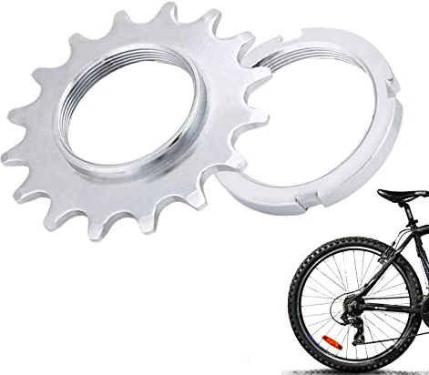 Dioche Platos para Bicicletas - Rueda Dentada de la Bicicleta, Rueda Libre de Una Sola Velocidad 13/14/15/16 Piñón de Rueda Dentada de Acero Piñón Fijo Piñones + Anillo de Seguridad(16T)