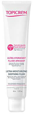 Topicrem - CALM+ Fluide Apaisant Hydratant - Peaux Sensibles et Réactives, Adultes et Adolescents - Hydrate 24h, Apaise la Peau - 97% d’Ingrédients d’Origine Naturelle - 40 ml