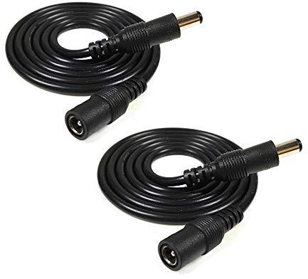 2pcs/pack 1m/3.28ft black 2.1mm x 5.5mm DC Plug Extension Cable for Power Adapter, 12v dc extension,2.1mm extension ,22AWG
