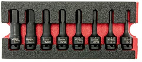 1/2 Schlagschrauber Nüsse Innensechskant Satz 5-19 mm | Innensechskantschlüssel Nuss Set 8 teilig | WGB Werkzeug Stecknuss Einlage 6340