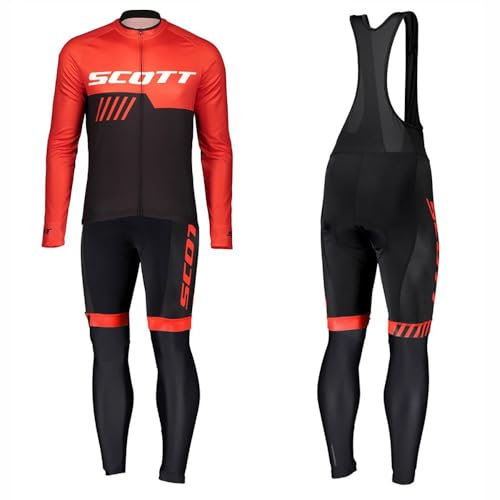 Moxilyn Abbigliamento Ciclismo da Uomo,Maglia Manica Lunga+Pantaloni Lunghi,Cuscino Gel 20D,Moda Set Completo,Abbigliamento Sportivo per Bicicletta,Ciclismo Ciclismo Jerseys per Uomo