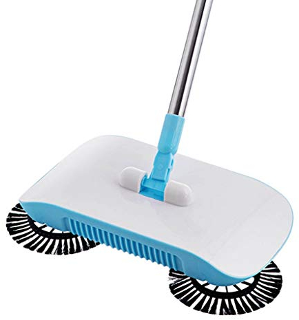 Escoba NLIAN Barredora De Empuje Manual, 3 En 1 Recogedor Papelera Papelera Giratoria 360 ° Limpieza De Piso 3 Altura Ajustable Barredora Doméstica De Piso Sin Electricidad