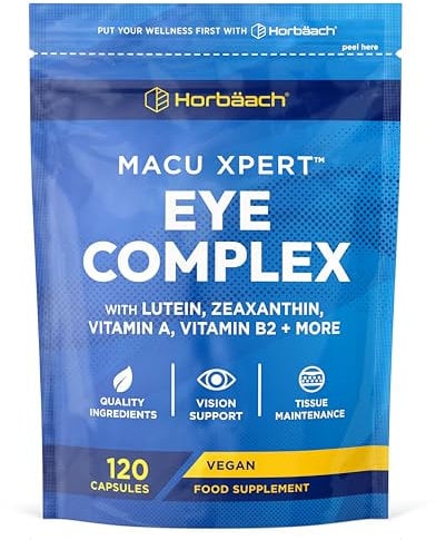 Lutein Supplement for Eyes | Zeaxanthin Complex with Vitamin A, E, C, B2, Zinc, Copper and Beta Carotene | 120 Vegan Capsules | by Horbaach