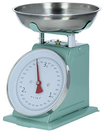 Plint Báscula de cocina, diseño de hojas, color verde pastel