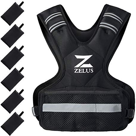 ZELUS Gewichtsweste für Damen und Herren | 9,1-14,5 kg/5-9,1 kg/1,8-4,5 kg verstellbares Körpergewicht Weste Übungsset für Heimtraining