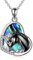 YFN Mädchen und Pferd Halskette für Mädchen Sterling Silber Pferdeschmuck Pferd Geschenke für Frauen (Schwarzes Pferd mit Abalone Muschelkette)