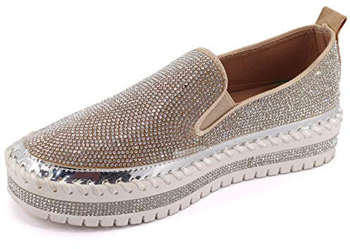 Pradize Espandrillos Mit Glänzenden Silbernen Pailletten (39)