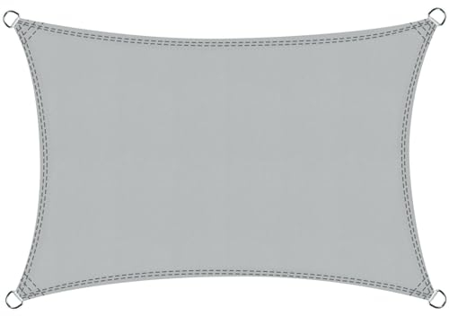 COOL AREA Sonnensegel Wasserdicht Rechteckig 3x4m Sonnenschutz UV Schutz Windschutz,Geeignet für Außenbereiche wie Garten und Balkone,Terrasse,Grau