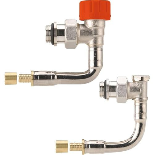 COMAP Thermostatisches Wasserkabel-Set M30 für lange Heizkörper oder T22 T23 – Wasserhahn Kv verstellbar – Winkel PER zum Crimpen – 12-1/2JT Doppel-O-Ring – VarioSar – R858122H