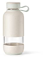Lékué Bottle To Go Organic - Gourde d'eau Beis 600 ml, verre et silicone