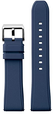 Stailer Uhrenarmband 22mm blau, aus Kautschuk, Ersatzarmband in 22 mm, Rubber Armband mit Edelstahl Metall Schließe für Herren und Damen Wasserdicht Sport