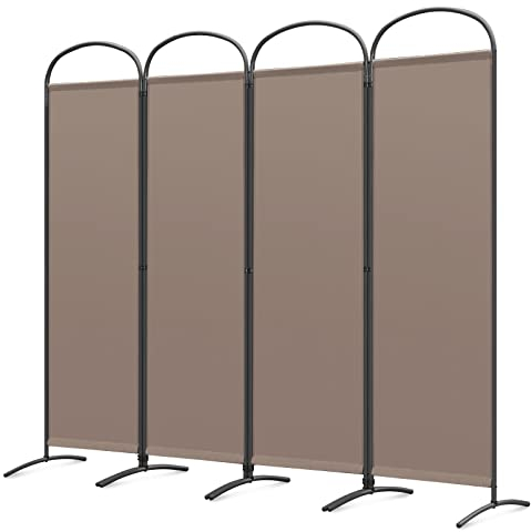 Angel Living 4 Panels Room Divider Protective Screens Folding Screen Room Divider Screens Room Partitions Garden Privacy Outdoor Screens for Patio Privacy 224 x 182cm, Brown