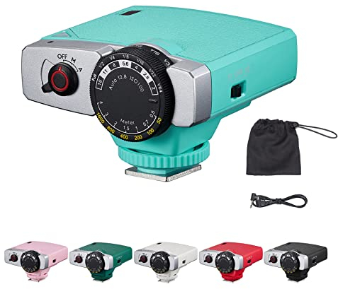 Godox Lux Junior Retro Camera Flash GN12 6000K Color Temperature Auto & Manual Modes 28mm Focal Length Replacement for Canon Nikon Sony Olympus Hot-shoe Cameras Mint Green
