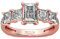 Jeulia Damen Eternity Diamant Verlobungsring: Sterling Silber Prinzess-Schliff 4-Prong Zirkonia Ringe Anniversary Unendlichkeit Schmuck mit Geschenk Box (53（16.9）, Roségold)
