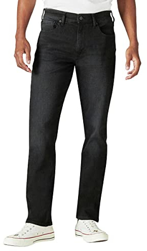 Lucky Brand Men’s 410 Athletic Straight Fit Straight Leg Jeans, Black, 38W x 30L