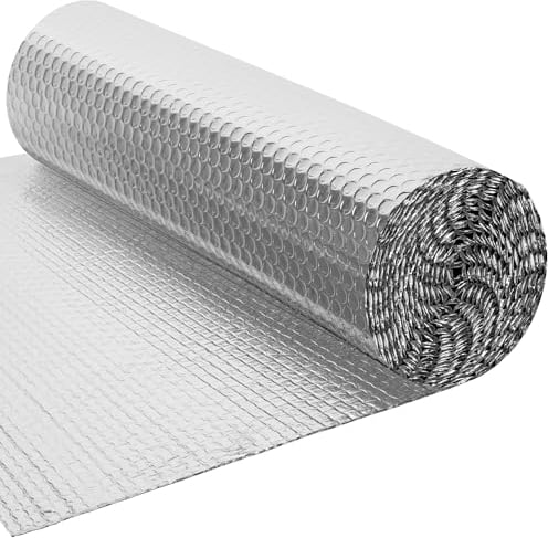 BLOSTM 10m x 60cm Heizkörper Reflexionsfolie - Isolierfolie Heizung Isolierung Wand Aluminium, Heizkörper Reflexionsplatte für Dach, Boden, Decke - Heizungsfolie Spart Energie & Geld