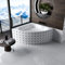 ECOLAM Baignoire d'angle acrylique symétrique Dina 140x140 cm | support de baignoire en polystyrène à carreler | pieds siphon et silicone