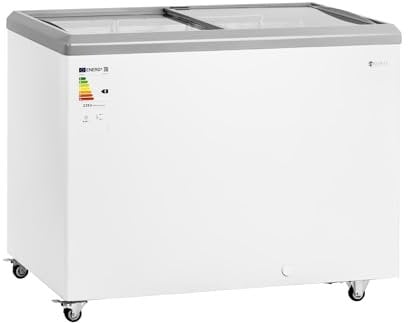 Royal Catering RCFGDF-280 Congelador Grande 280 L Con Puertas de Cristal y Cerradura