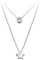 EKLERIX By Be Chic Jewels - Collana a catena a doppia fila in argento 925, 38 cm, 40 cm, 42 cm, 45 cm, Argento sterling, Pietra Zirconia