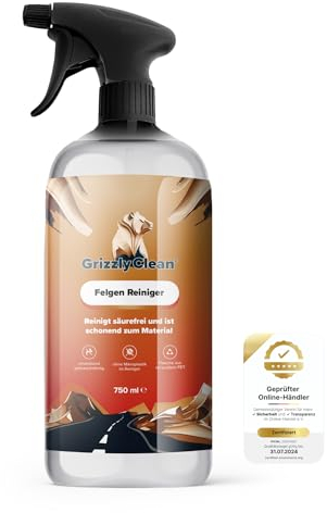 Grizzly Clean Auto Felgenreiniger - Säurefreier Felgen Reiniger für Alufelgen, Stahlfelgen & lackierte Felgen - Auto Felgenputzmittel mit Farbwechsel-Technologie (750ml)