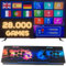 Consola Arcade con 29800 Juegos Retro y Juegos 3D con LED Que cambian de Color y Sistema de Sonido y joysticks ovalados