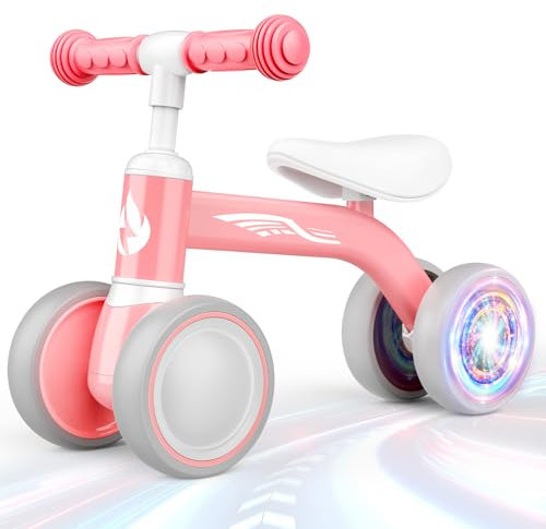 HappyGoLucky Draisienne Bebe 1 2 Ans, Jouet Enfant pour 12-24 Mois, Roues Colorées, Ultra-léger, Draisienne Jouet Fille 1 2 Ans, Cadeau Enfant 1 Ans, Premier Cadeau Anniversaire