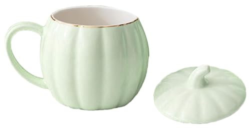 Festival Coffee Cups, Halloween Drinkware, Ceramic Pumpkin Cup, Cute Pumpkin Mug, Halloween Coffee Cup, Pumpkin Theme Cup 3.15x3.23x4.53inches for Home, Kitchen (Blue, Yellow, Green, Pink)