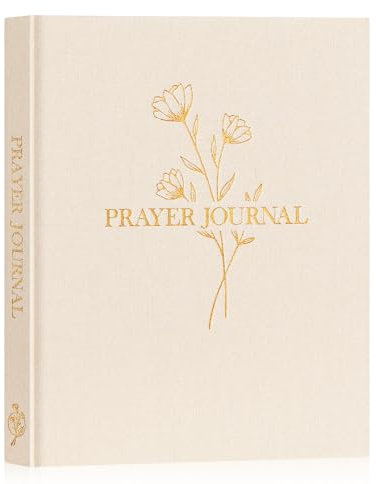 Lanpn Gebetstagebuch zum Reinschreiben, Bible Gebets Study Journal, Gratitude Prayer Journal Book, Christliches Tagebuch Notizbuch zum Bibelverse, Religiöse Geschenk für Frauen und Männer, Beige