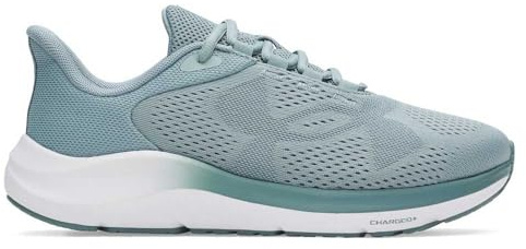 Under Armour Women's Charged Pursuit 4 Big Logo, Breathable and Lightweight Running Shoes, Durable Women's Trainers with Traction Sole,Serpentine / Serpentine / Jasper Blue,4