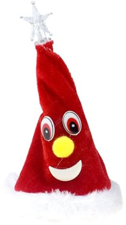 Tanzende Weihnachtsmützen-Dekoration, Singende Und Tanzende Elektrische Weihnachtsmütze, Lustige Weihnachtsmützen, Weihnachtskopfbedeckung für die Weihnachts Neujahrsfestdekoration