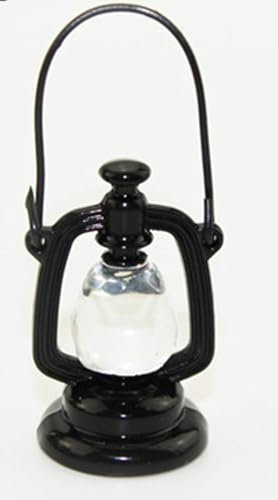 Schwarz Puppenhaus Dekoration Zubehör, 1:12 Puppenhaus Miniatur Szene Modell Hurricane Laterne Spielset, Puppenhaus Zubehör Puppenhaus Dekor (23 * 43 mm)